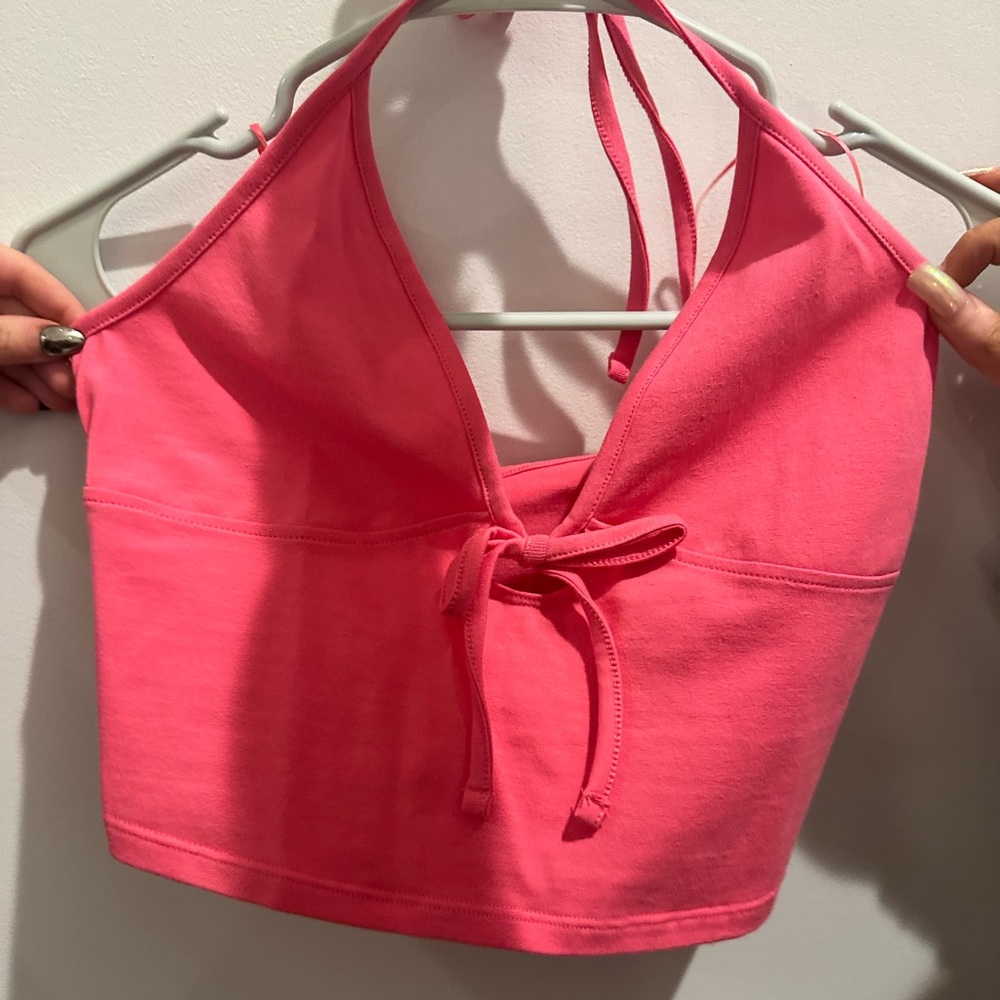 Pink Garage Kelly Halter Keyhole Top